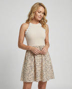 Damen Blumenkleid A-Linie mit Chiffonrock