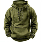 Herren Kapuzenpullover mit modernem Schnürdesign und weichem Innenfutter R&B