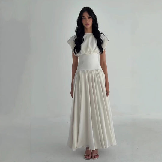 Damen Maxikleid mit eleganter Raffung und femininen Akzenten R&B