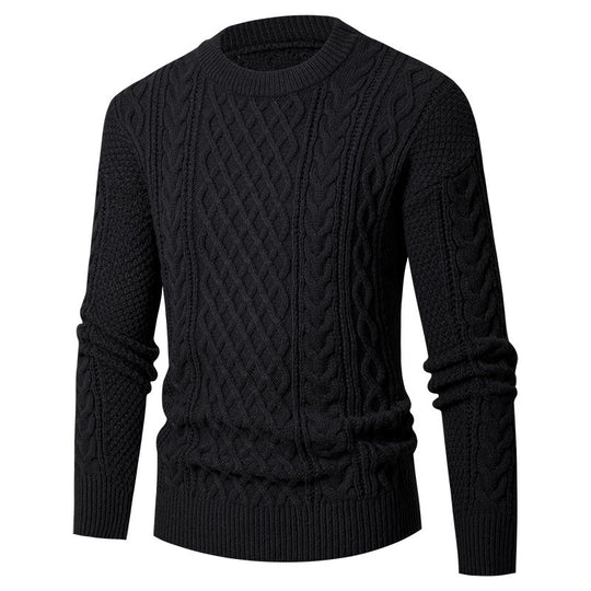 Herren Grobstrickpullover mit modischem Zopfmuster R&B