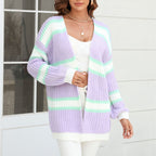 R&B | Cardigan mit Streifen Weiche Strickware Lässiger und Farblicher Look