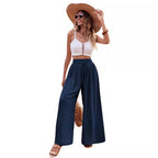 Damen Weite Palazzo-Hose mit hoch geschnittenem Bund und lässigem Schnitt R&B