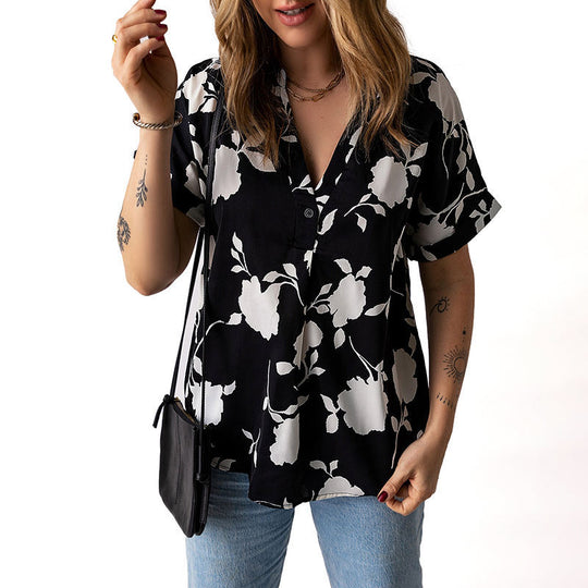 Damen Bluse mit floralem Design R&B