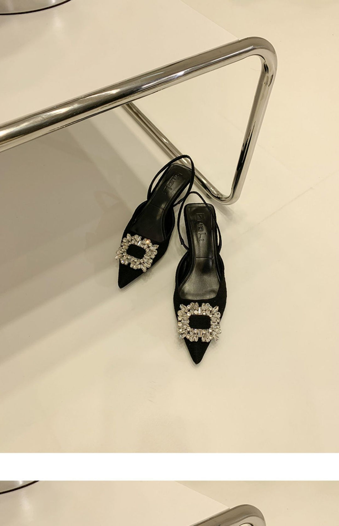 Damen Slingback-Pumps mit glänzenden Zierstein-Applikationen R&B