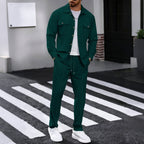 Herren modisches Freizeitanzug mit strukturierter Jacke und bequemer Hose R&B