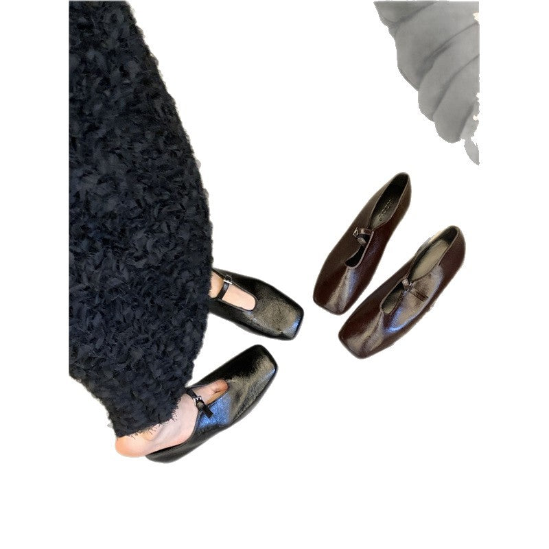 Damen elegante Ballerinas mit raffinierter Schnalle R&B