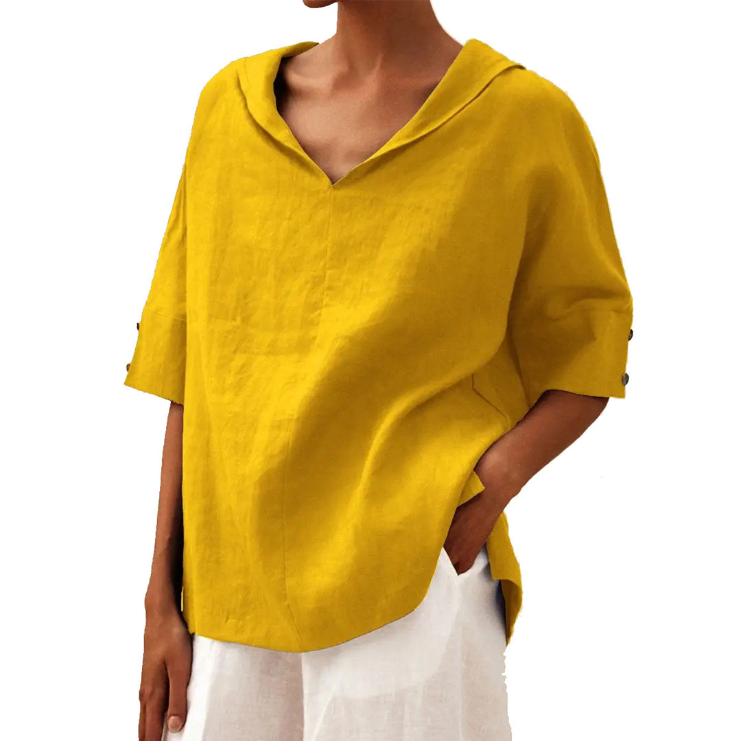 Damen Lässige Bluse mit floralem Muster und modernem Kragen R&B