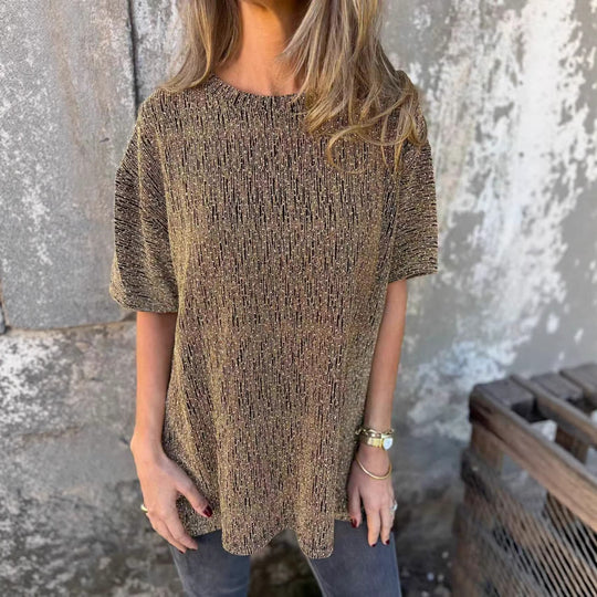 Damen Oversized T-Shirt mit Glitzersteinchen und lässigem Schnitt R&B
