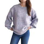 Damen lässiger Oversize-Pullover mit strukturiertem Maschenmuster R&B