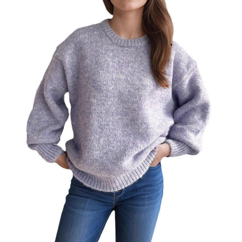 Damen lässiger Oversize-Pullover mit strukturiertem Maschenmuster R&B