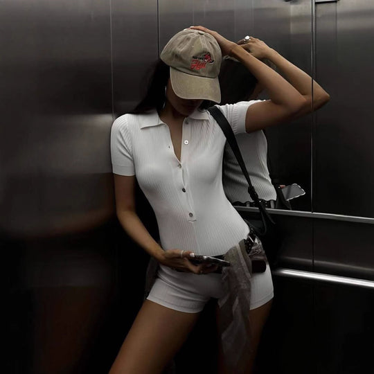 Damen Kurzarm Body R&B