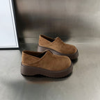 Damen elegante Slip-On Sneaker mit einem bequemen Plateau und hochwertiger Wildleder-Oberfläche R&B