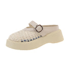 Damen Komfortable Clogs mit trendy Netzdesign und modischer Schnalle R&B