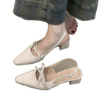 Damen elegante Slingback-Ballerinas mit dekorativem Schleifenakzent R&B