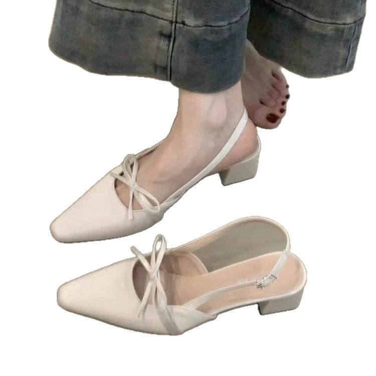Damen elegante Slingback-Ballerinas mit dekorativem Schleifenakzent R&B
