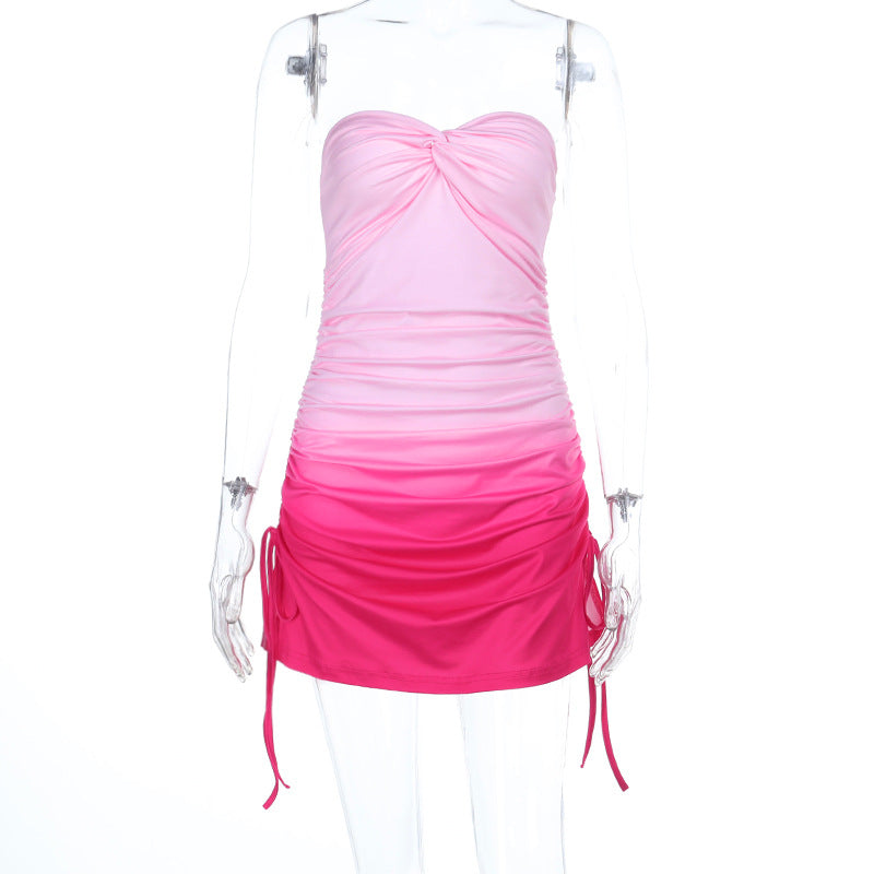 Damen Strandkleid mit Rüschendetail und verstellbaren Trägern R&B