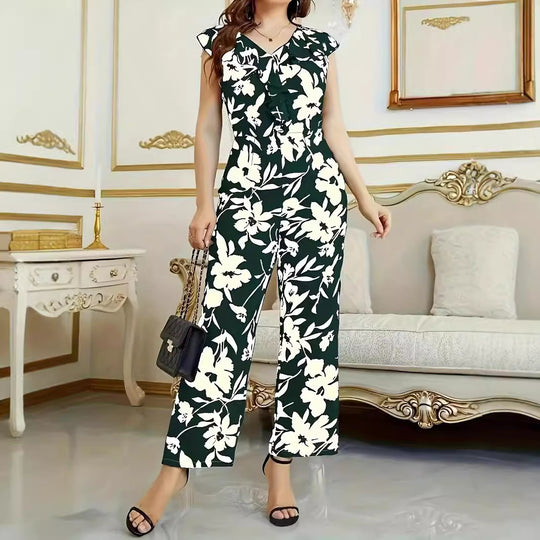 Damen Elegantes Maxikleid mit floralem Design und Rüschendetails R&B
