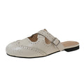 Damen Modische Hausschuhe mit eleganten Schnallen und luftiger Perforation R&B
