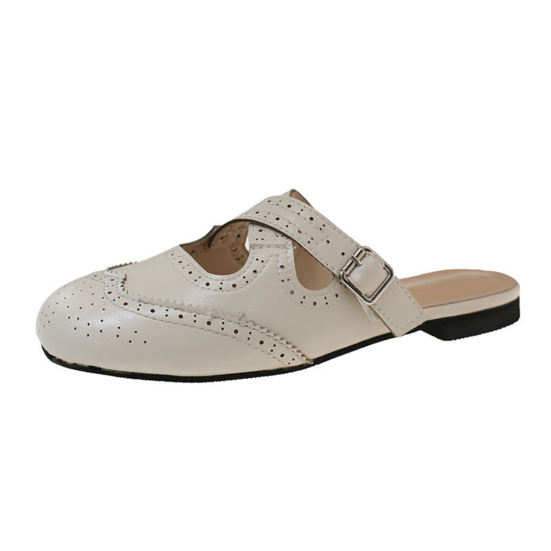 Damen Modische Hausschuhe mit eleganten Schnallen und luftiger Perforation R&B