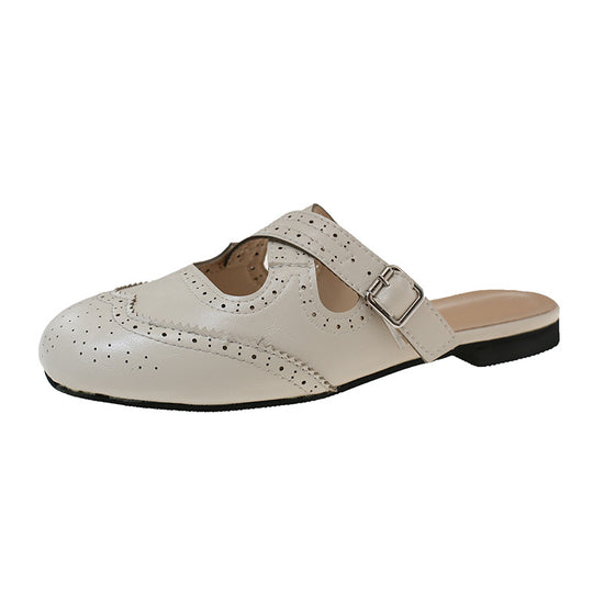 Damen Modische Hausschuhe mit eleganten Schnallen und luftiger Perforation R&B