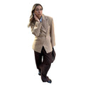 Damen Oversized Blazerjacke mit doppelter Knopfleiste und modischen Details R&B