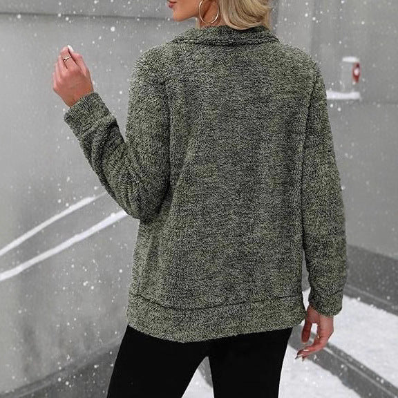Damen Kuscheljacke mit durchgehendem Reißverschluss und weichem Plüschstoff R&B