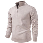 Herren nan Feinstrickpullover mit Kurzreißverschluss Stehkragen elastischen Bündchen R&B