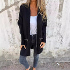Damen Elegante Strickjacke mit Reißverschluss und Taschen R&B