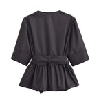 Damen elegante Bluse mit Schleifendetails R&B