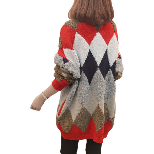 Damen Gemusterter Strickcardigan mit Knopfdetails und lässiger Passform R&B