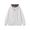 Damen Kapuzenjacke mit karierter Innenverkleidung und elegantem Reißverschluss