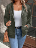 Damen Kapuzenjacke mit strukturiertem Waffelmuster und praktischem Reißverschluss R&B