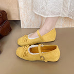 Damen Ballerinas mit eleganter Schnalle und zarter Spitzenborte R&B