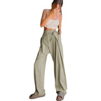 Damen Weit geschnittene High-Waist-Hose mit BindR&Band und schickem Faltenwurf R&B