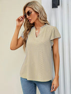 Damen luftige Bluse mit Spitzendetail R&B