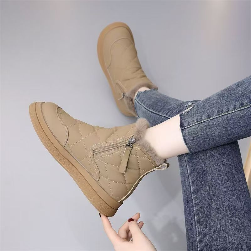 Damen Kuschelige Winterstiefel mit abnehmbarem Kunstfellkragen R&B