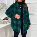 Damen Fließende Karierte Overshirt R&B