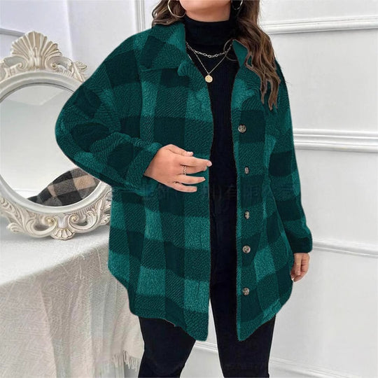 Damen Fließende Karierte Overshirt R&B