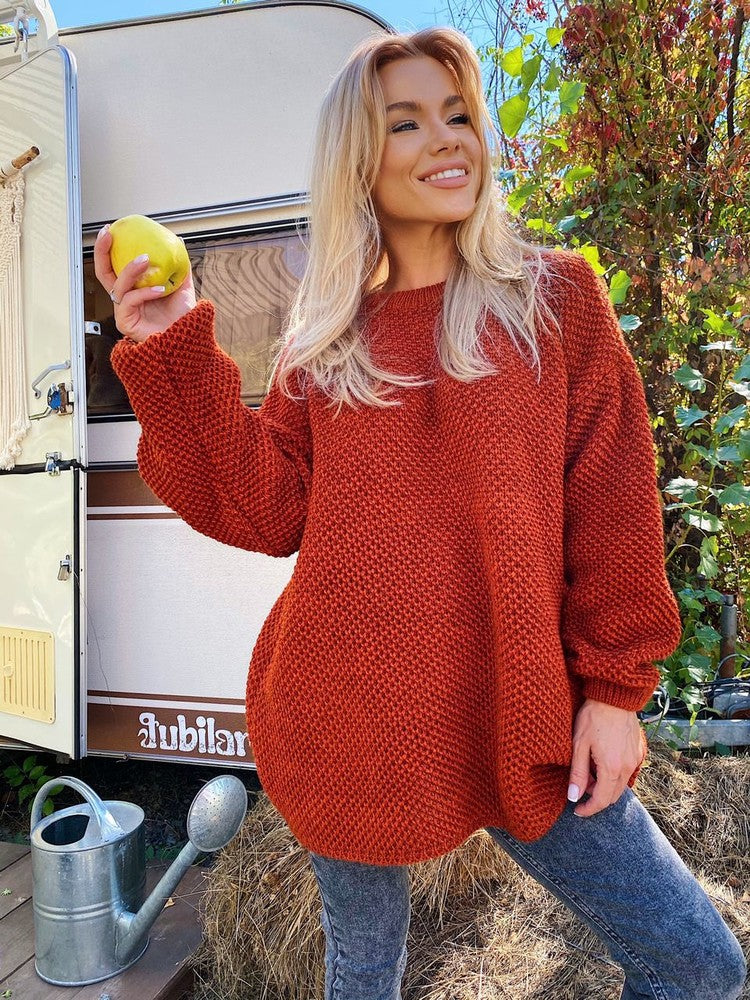 Damen Strukturierter Strickpullover R&B