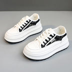 Damen modische Plateau-Sneaker mit trendiger Oberflächenstruktur und dämpfender Laufsohle R&B