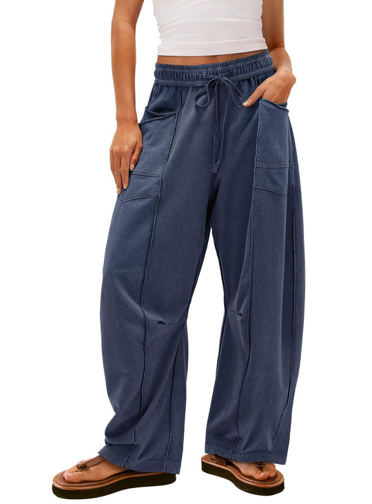 Damen Gemütliche und lässige Freizeithose mit großen Taschen R&B