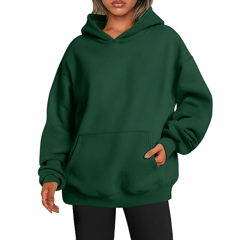 Damen Kapuzenpullover im Oversized-Stil mit praktischen Beuteltaschen R&B