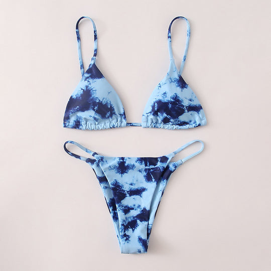 Damen Triangel-Bikini mit verstellbaren Trägern und Raffungen R&B