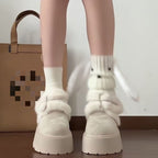 Damen Flauschige Plateau-Clogs mit weichem Fußbett und modischer Schnalle R&B