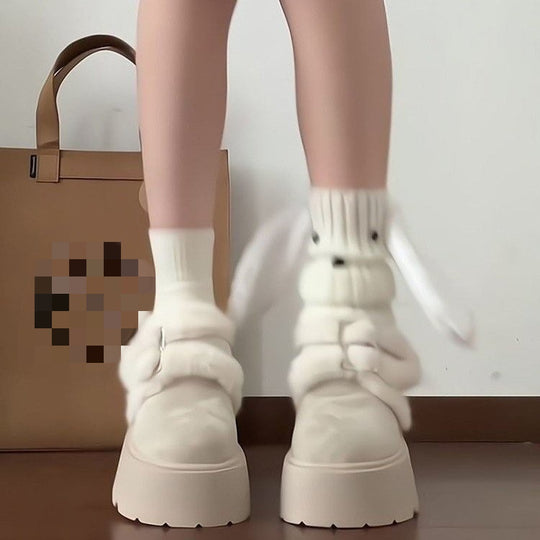 Damen Flauschige Plateau-Clogs mit weichem Fußbett und modischer Schnalle R&B