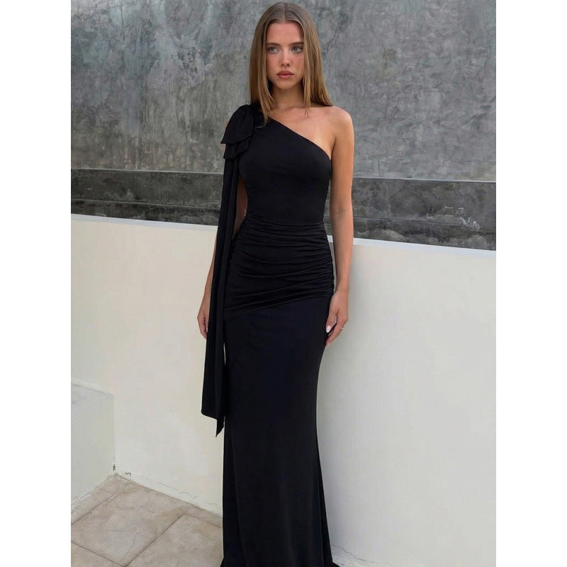 Damen Elegantes Wickelkleid mit asymmetrischem Ausschnitt und Schulterdetails R&B