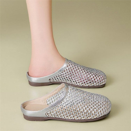 Damen elegante Mesh Clogs mit modischem Strassdesign R&B
