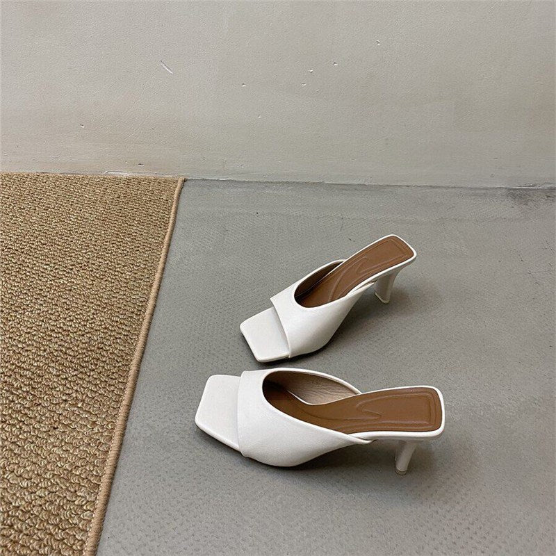 Damen elegante Mules mit geschwungenem Design R&B