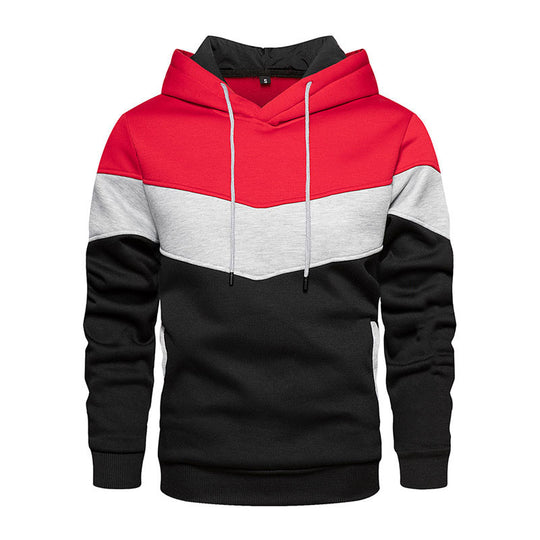 Herren modischer Kapuzenpullover mit geometrischem Farbdesign R&B