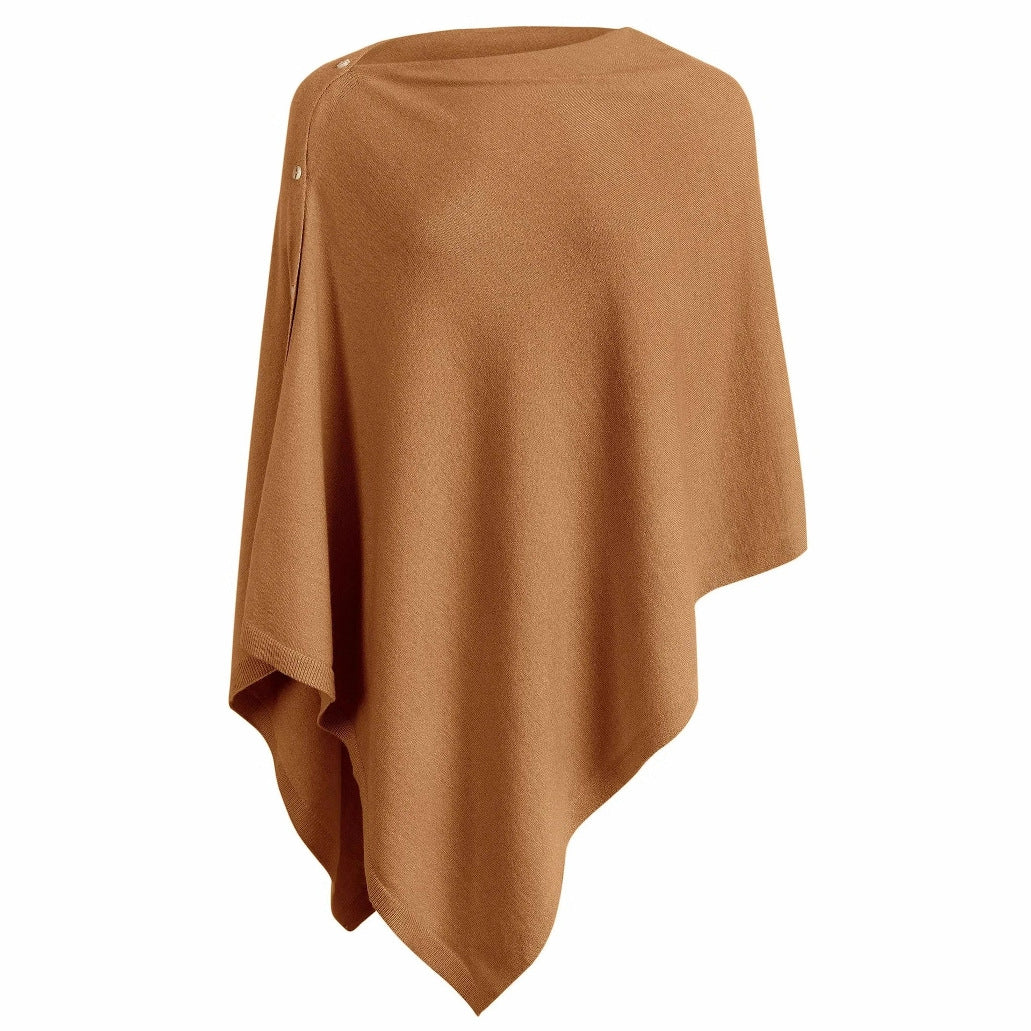 Damen vielseitiger Poncho aus hochwertiger Materialmischung R&B